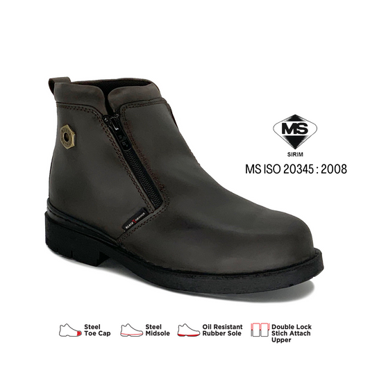 Black Hammer 4000 Series Mid Cut Safety Shoes BH4663 (SIRIM APPROVED) - BLACK SAFE OUTLET