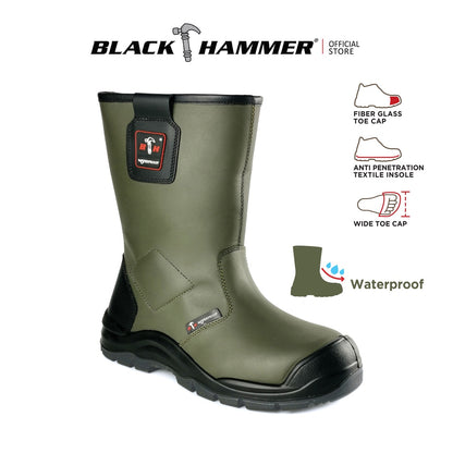 Black Hammer Men WATERPROOF High Cut Safety Shoes BH1203