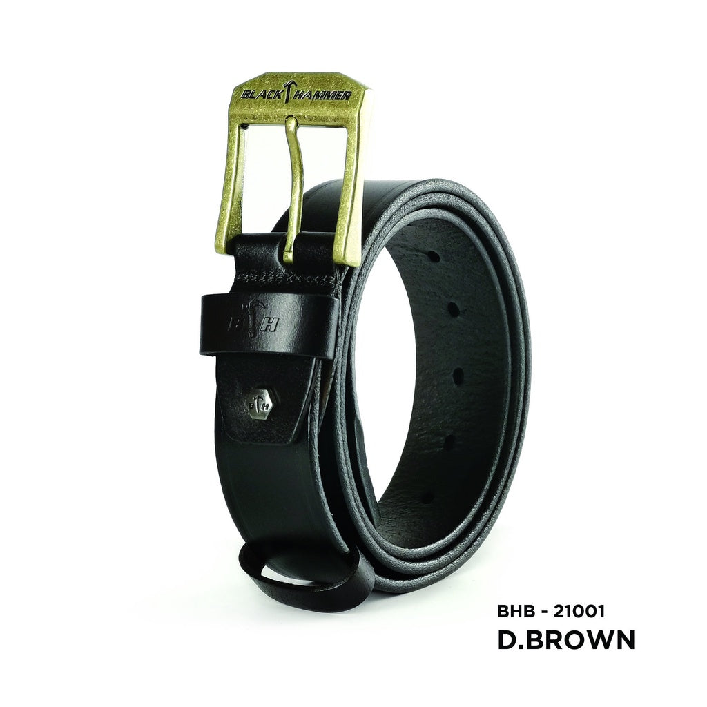Black Hammer Men Genuine Leather Belt - BHB21001