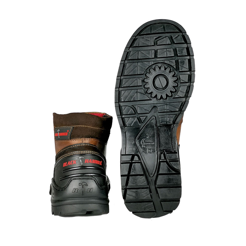 Black Hammer Men 5000 Series Mid Cut with Double Zip Safety Shoes BH5106
