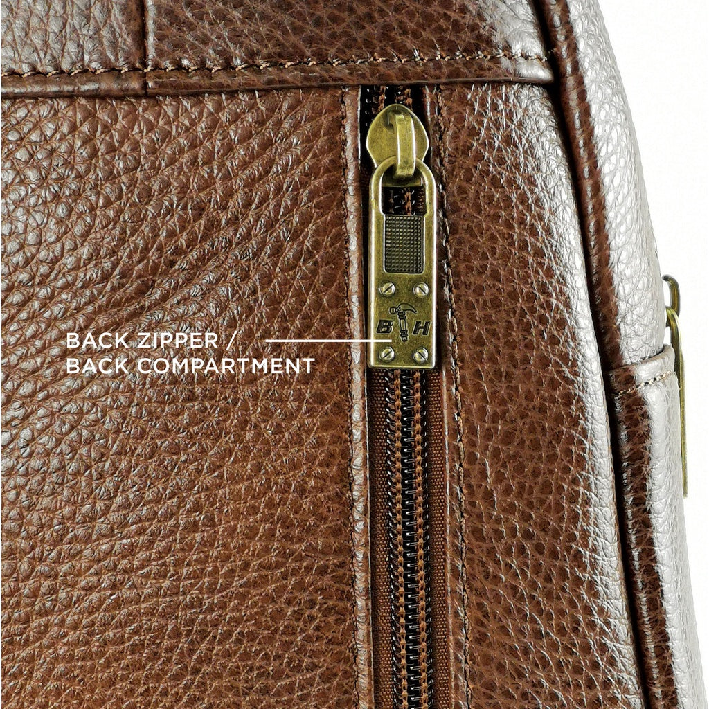 Black Hammer Men Genuine Leather Chest Bag RG8011 - BLACK SAFE OUTLET