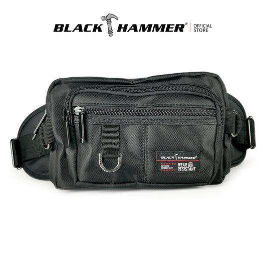 Black Hammer Water Resistant Waist Bag H2029 - BLACK SAFE OUTLET