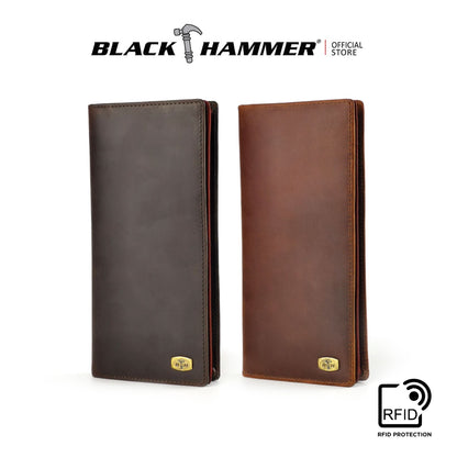 Black Hammer Men Genuine Leather Long Wallet RG102