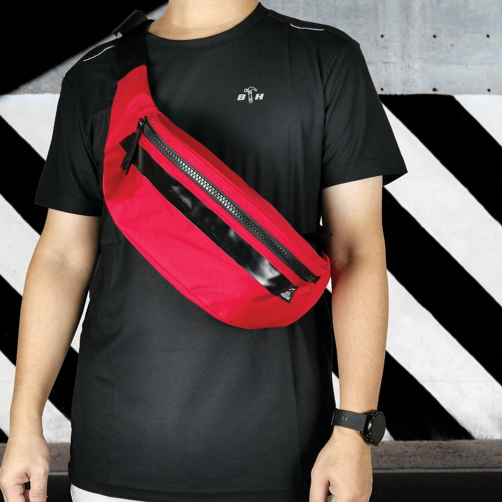 Black Hammer Men Waist Bag 17042 - BLACK SAFE OUTLET