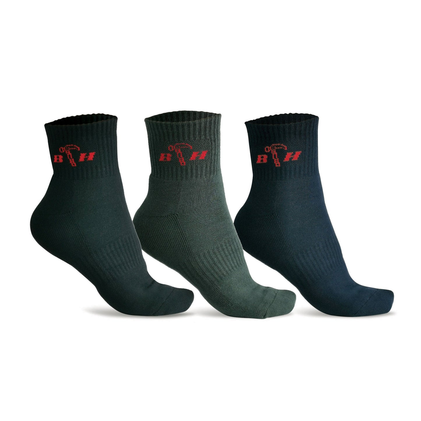 ST00213 Half Terry Antibacterial Socks - BLACK SAFE OUTLET