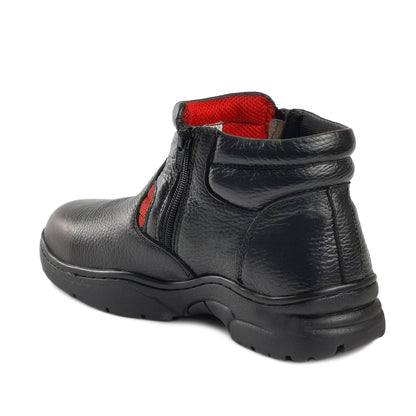 Black Hammer Women Mid Cut with Double Zip Ladies Safety Shoes BH3882