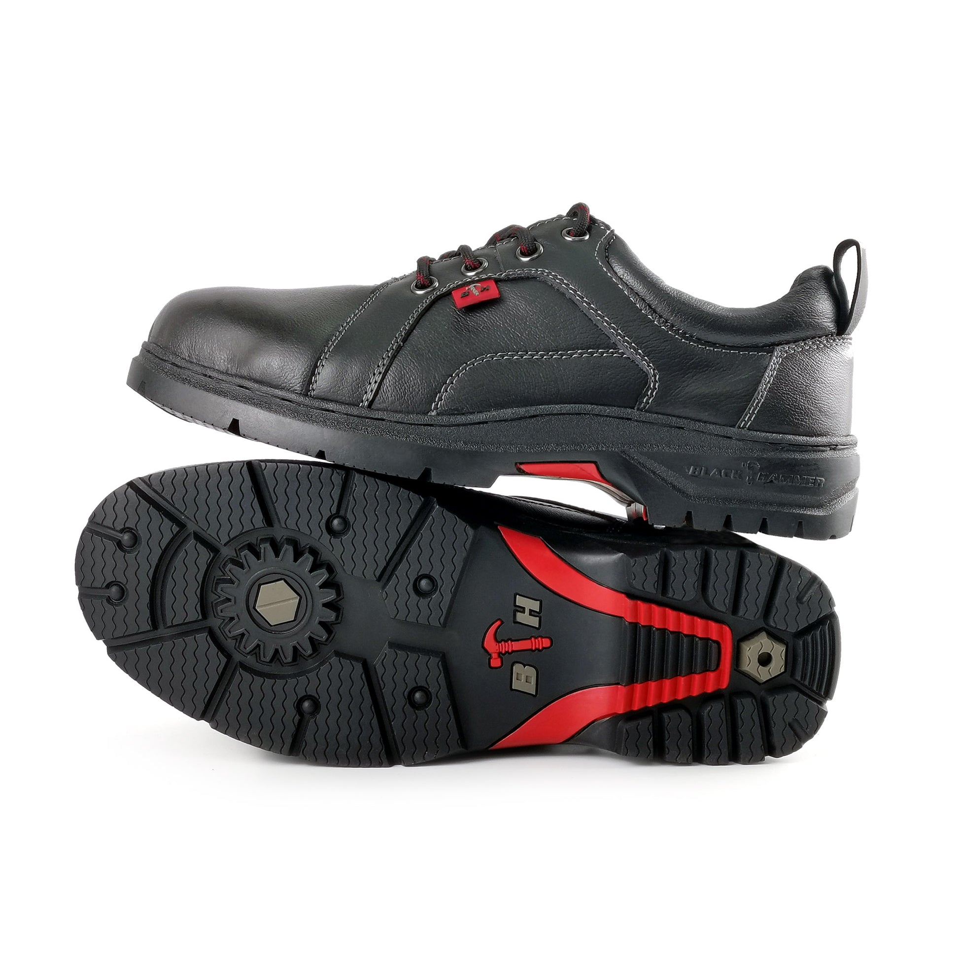 Black Hammer Low Cut Lace Up Ladies Safety Shoes BH 3887 - BLACK SAFE OUTLET