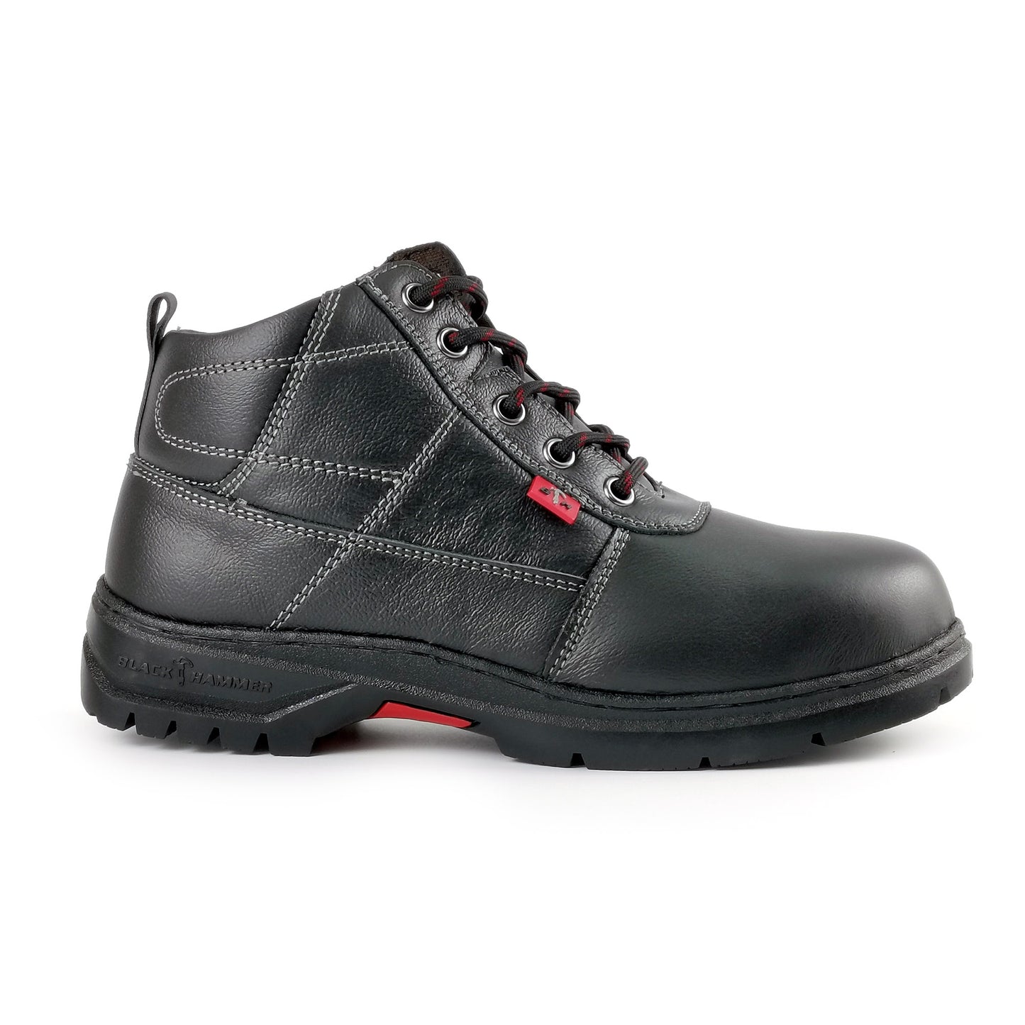 Black Hammer Mid Cut Lace Up Ladies Safety Shoes BH 3888 - BLACK SAFE OUTLET