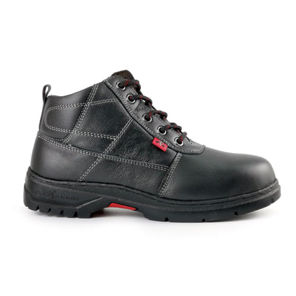 Black Hammer Mid Cut Lace Up Ladies Safety Shoes BH 3888 - BLACK SAFE OUTLET