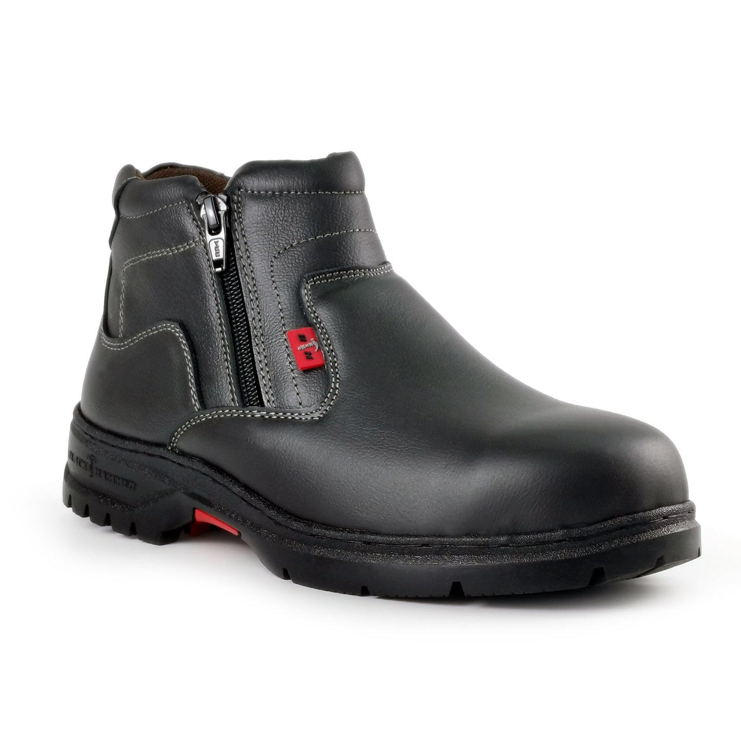 Black Hammer Mid Cut Double Zip Ladies Safety Shoes BH 3889 - BLACK SAFE OUTLET