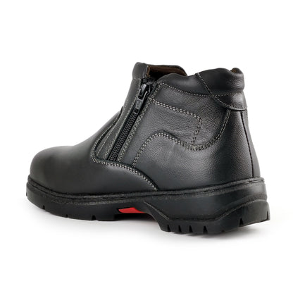Black Hammer Mid Cut Double Zip Ladies Safety Shoes BH 3889 - BLACK SAFE OUTLET