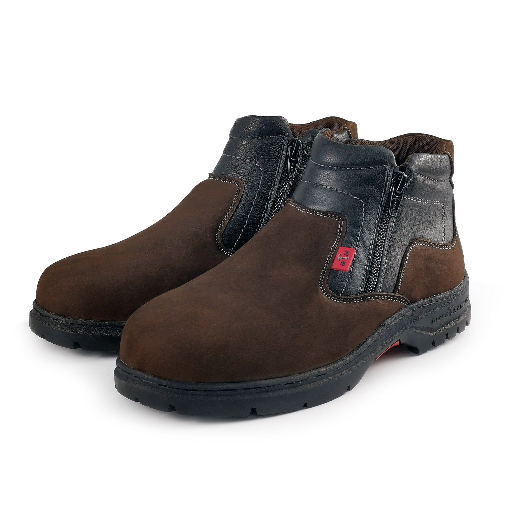 Black Hammer Mid Cut Double Zip Ladies Safety Shoes BH 3889 - BLACK SAFE OUTLET