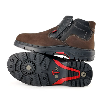 Black Hammer Mid Cut Double Zip Ladies Safety Shoes BH 3889 - BLACK SAFE OUTLET