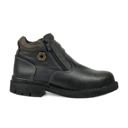 Blackhammer Midcut Durable genuine leather safety shoes with stitching