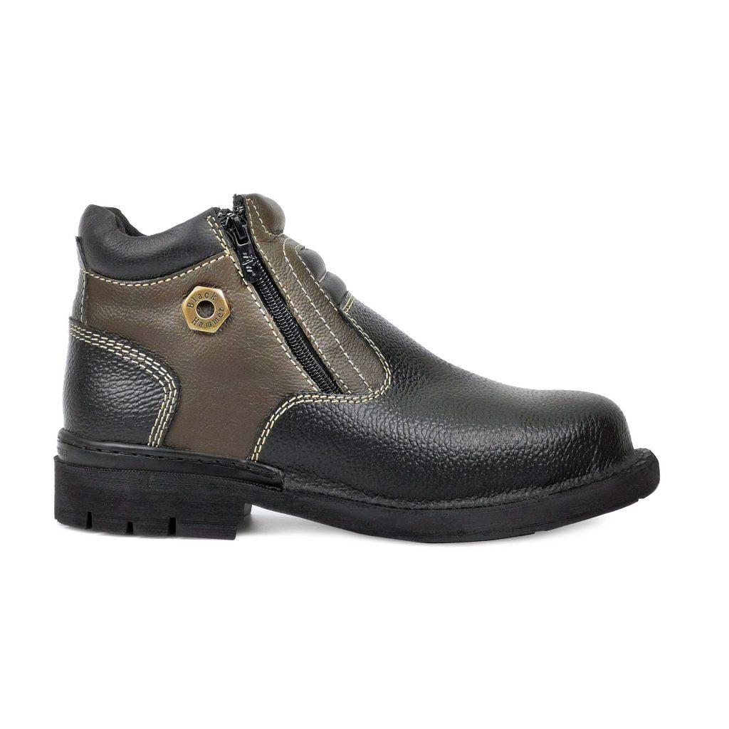 Black Hammer Men 4000 Series Mid Cut Safety Shoes BH 4891 - BLACK SAFE OUTLET