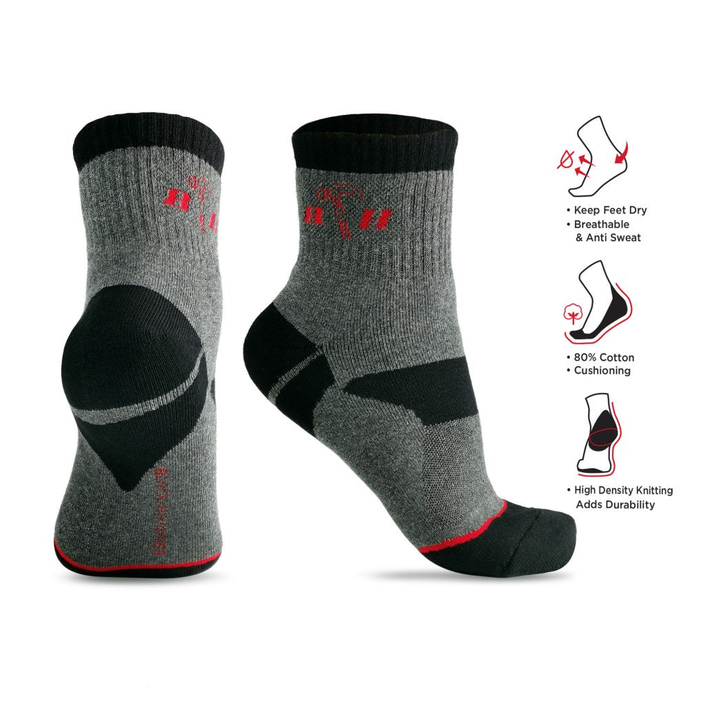 Black Hammer Heavy Duty Men Socks ST00206 - BLACK SAFE OUTLET