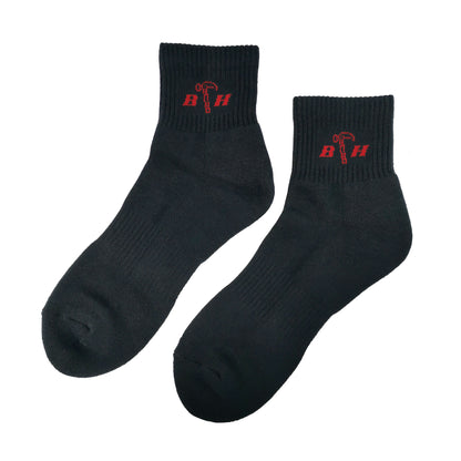 ST00213 Half Terry Antibacterial Socks - BLACK SAFE OUTLET