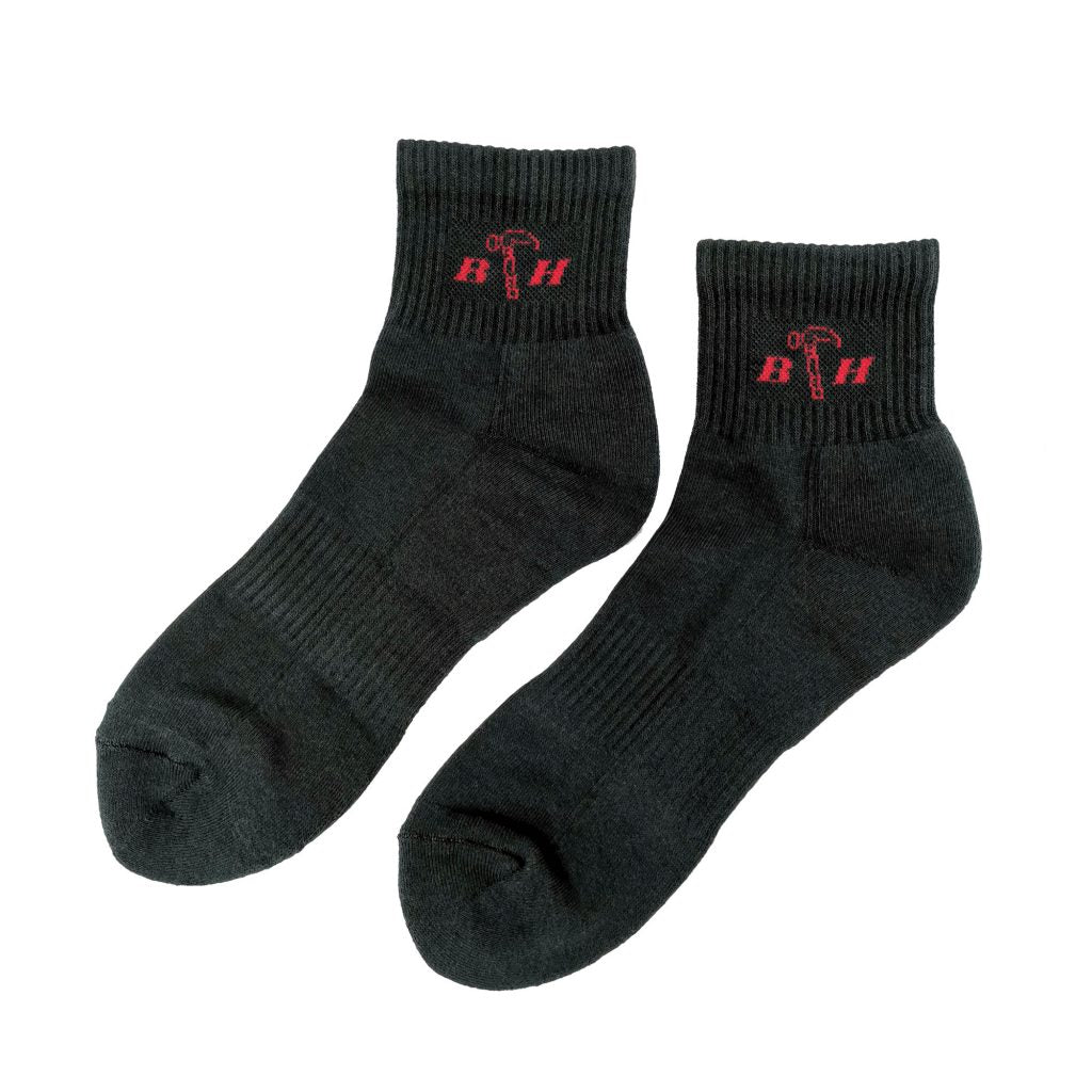 ST00213 Half Terry Antibacterial Socks - BLACK SAFE OUTLET