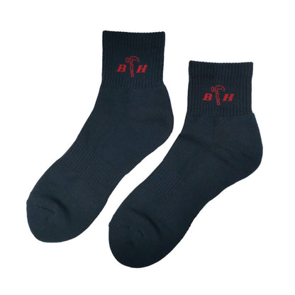 ST00213 Half Terry Antibacterial Socks - BLACK SAFE OUTLET
