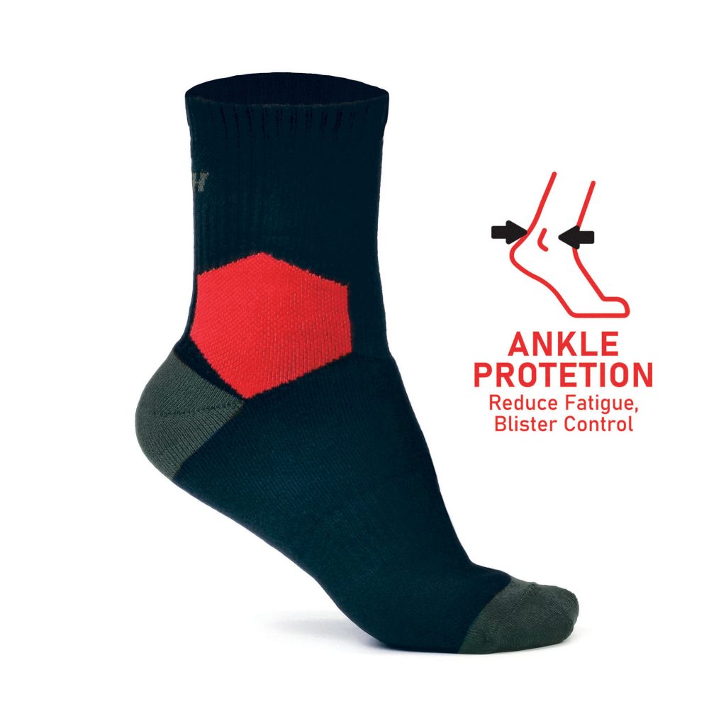 ST00216 Foot Bottom 3/4 Length Socks - BLACK SAFE OUTLET