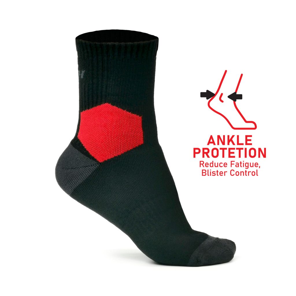 ST00216 Foot Bottom 3/4 Length Socks - BLACK SAFE OUTLET