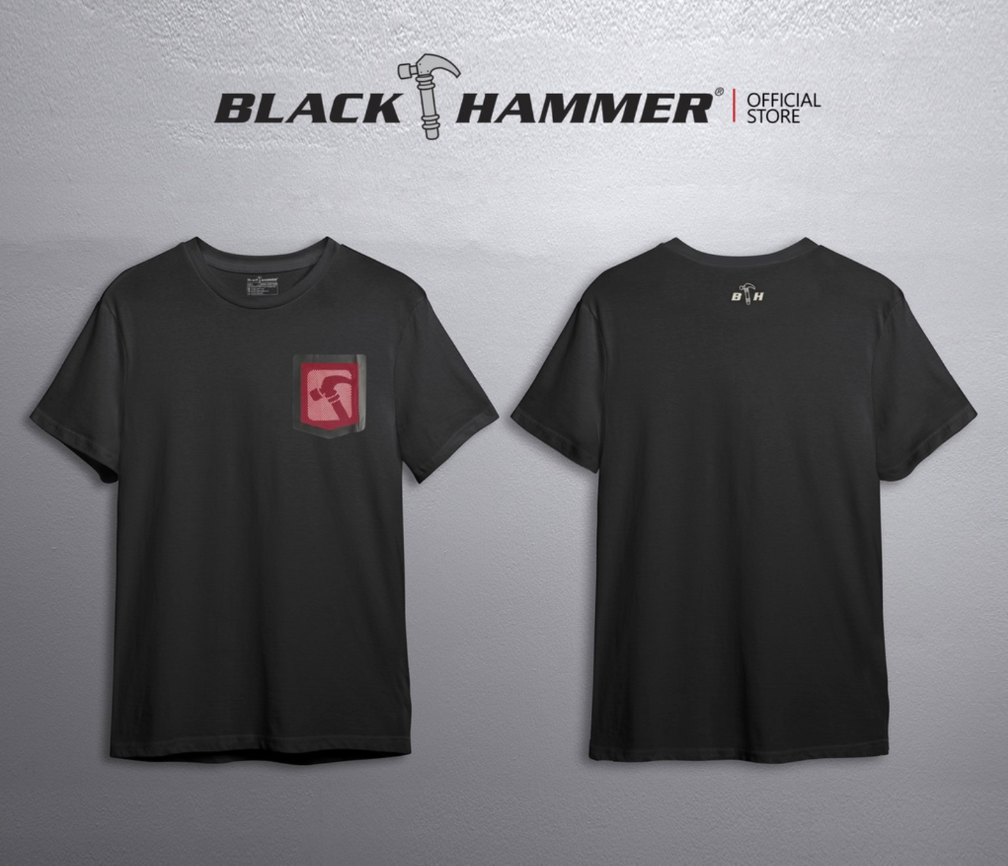 Black Hammer Round Neck Short Sleeve T-Shirt Men BH T04