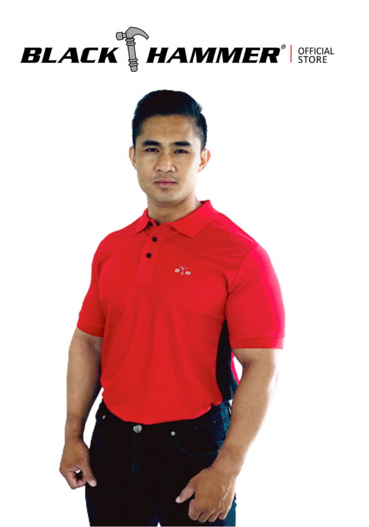 Black Hammer T-Shirt With Collar - Red/Black/Grey DP0232