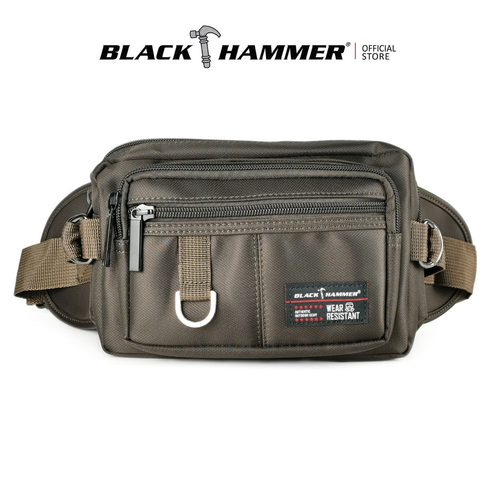 Black Hammer Water Resistant Waist Bag H2029 - BLACK SAFE OUTLET