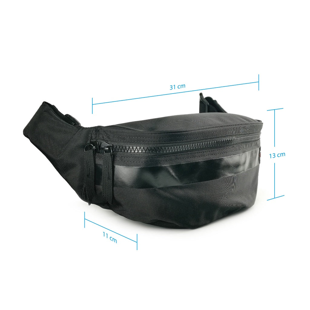 Black Hammer Men Waist Bag 17042 - BLACK SAFE OUTLET