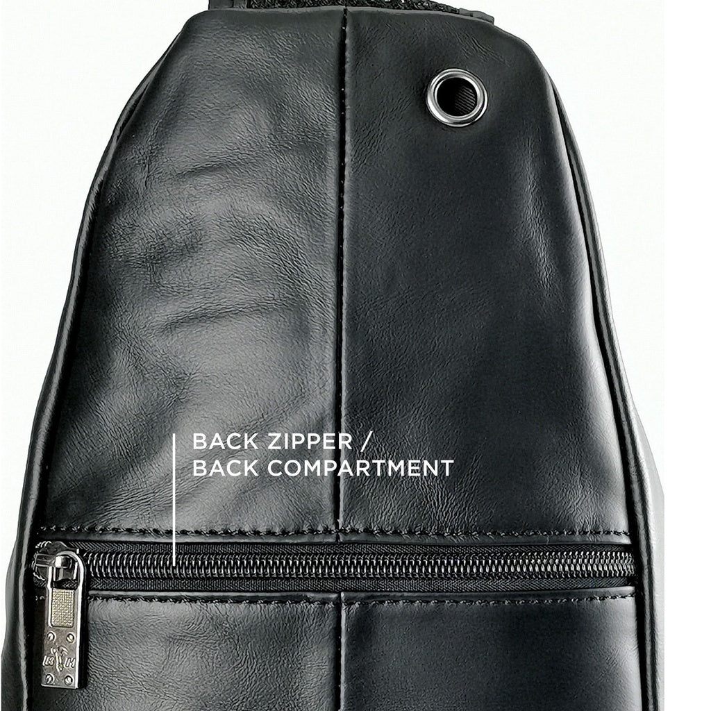 Black Hammer Men Genuine Leather Chest Bag RG018