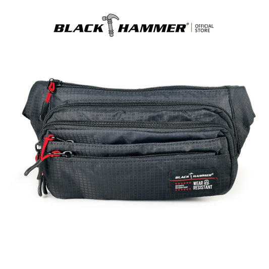 Black Hammer Water Resistant Waist Bag H7031 - BLACK SAFE OUTLET