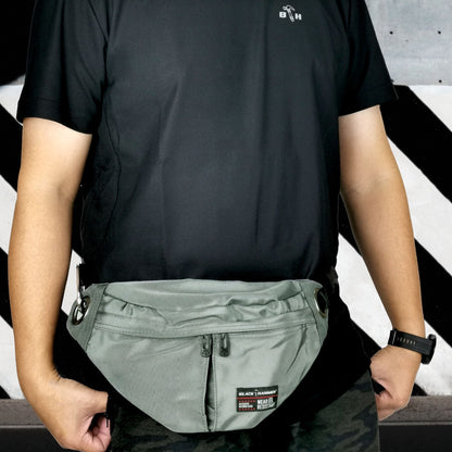Black Hammer Water Resistant Waist Bag RG002 - BLACK SAFE OUTLET