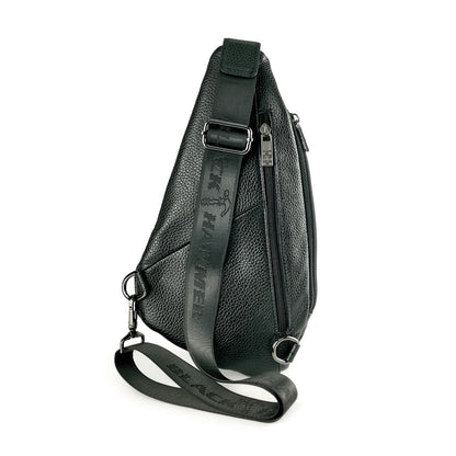 Black Hammer Men Genuine Leather Chest Bag RG8028