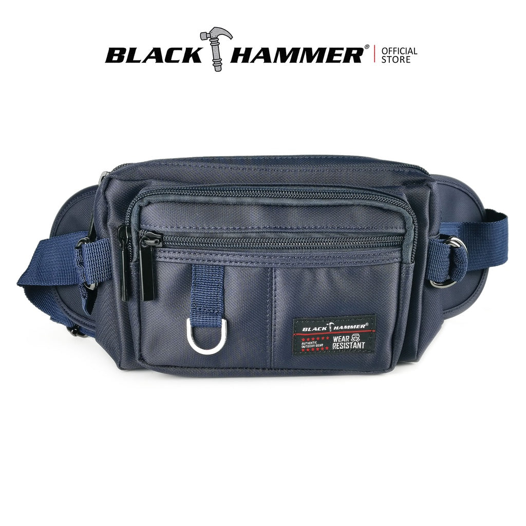 Black Hammer Water Resistant Waist Bag H2029 - BLACK SAFE OUTLET
