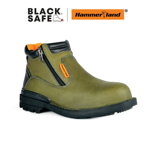 Hammerland Men Mid Cut Double Zip Safety Shoes HAM-4402