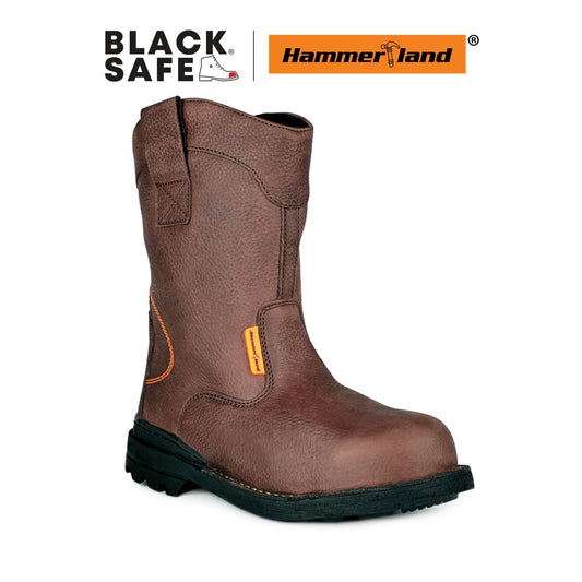 Hammerland Men High Cut Safety Shoes HAM-4405 - BLACK SAFE OUTLET