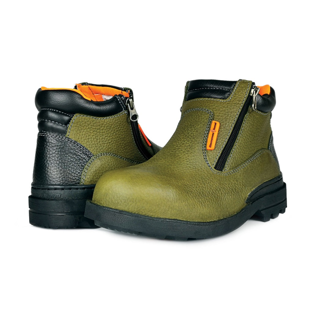 Hammerland Men Mid Cut Double Zip Safety Shoes HAM-4402