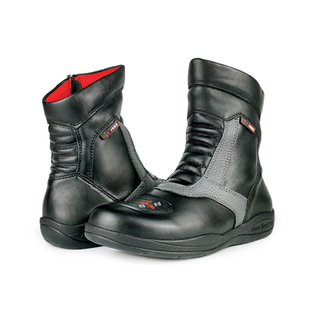 Black Hammer Men Motor Boot Mid Cut BHB-6012 - BLACK SAFE OUTLET