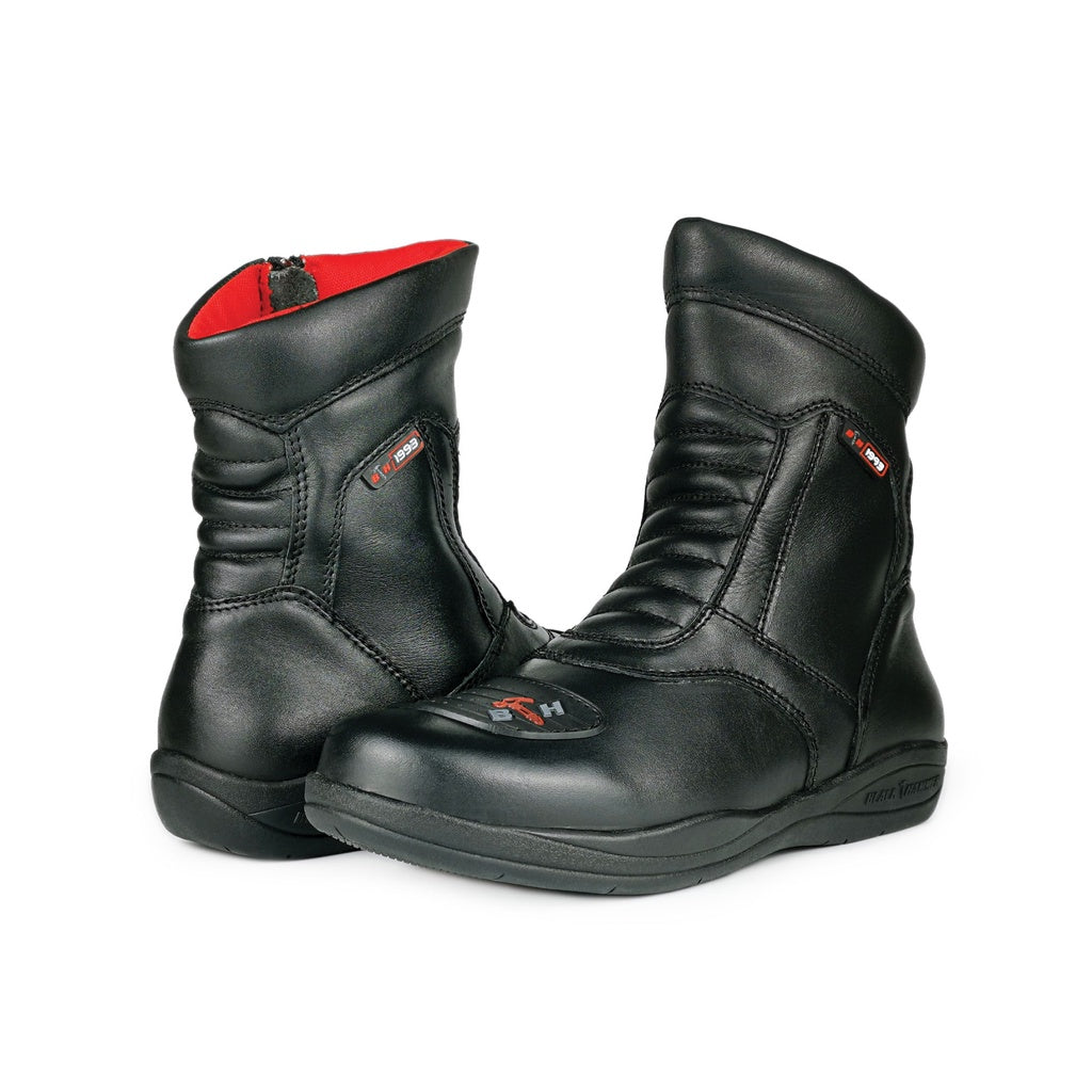 Black Hammer Men Motor Boot Mid Cut BHB-6012 - BLACK SAFE OUTLET